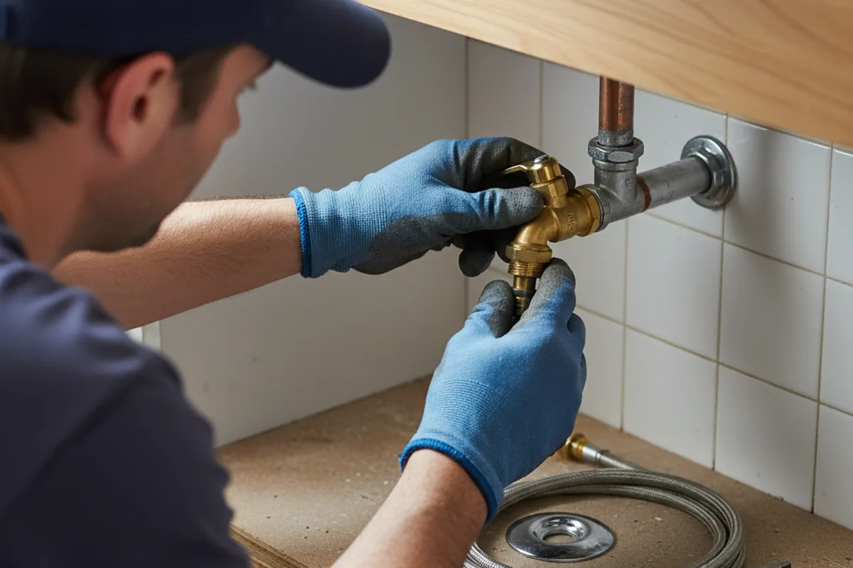 Shutoff valve and fitting work during Burst Pipe Repair in York Springs